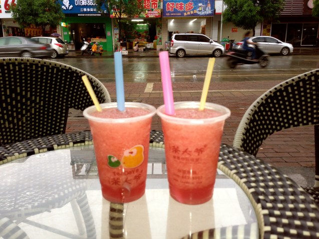 Watermelon shakes at TeaDaYe