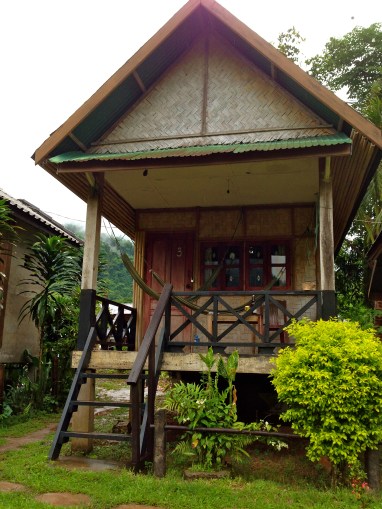 Our bungalow in the rain